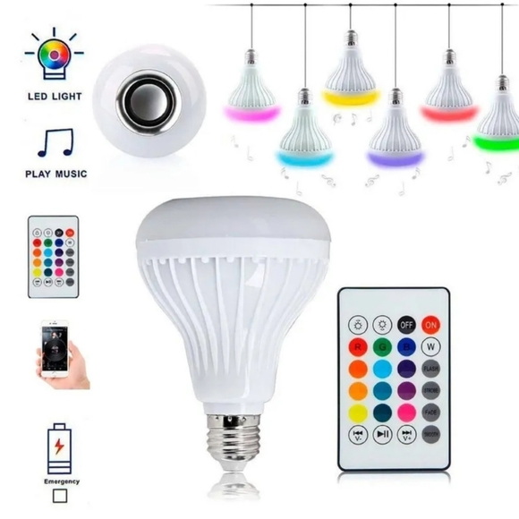 Remote control multicolored LED light bulb plays music. Bluetooth light w music - Picture 4 of 12